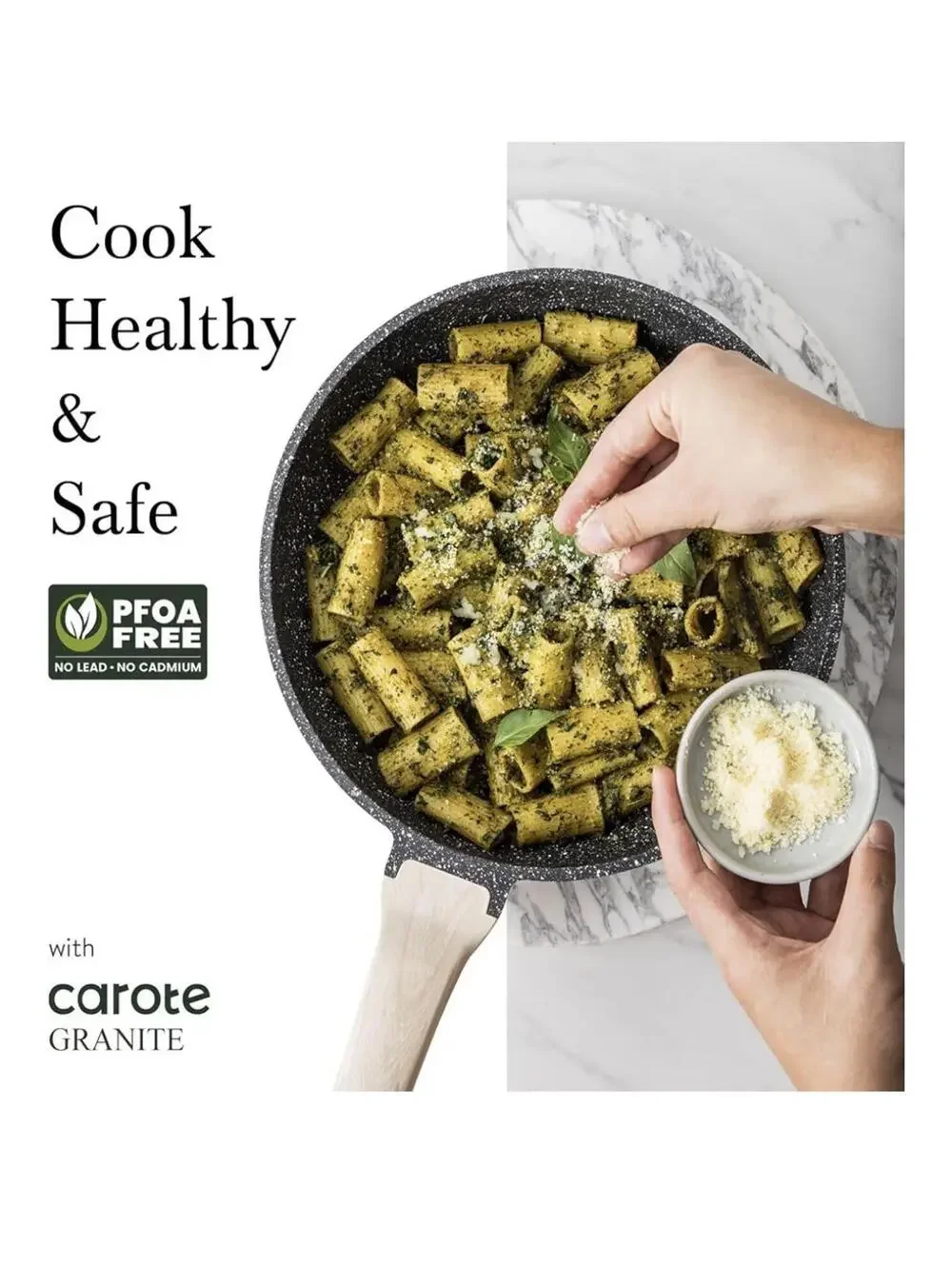 CAROTE Non Stick Frying Pan Skillet, Omelet Pan, Healthy Non Toxic Granite Chef